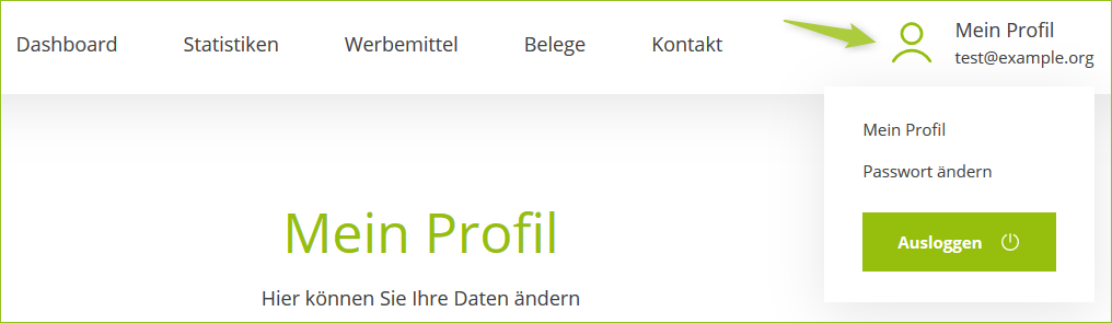 Im Partnerportal Stammdaten ändern