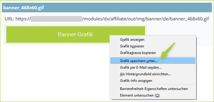 Menüoption: Werbemittel