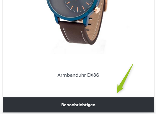 Benachrichtigungsfunktion im Shop
