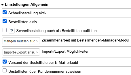 Allgemeine Modul-Einstellungen