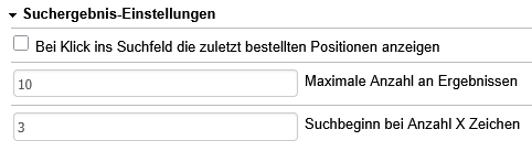 Suchergebnis-Modul-Einstellungen