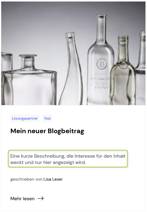 Vorschautext im Beitrag