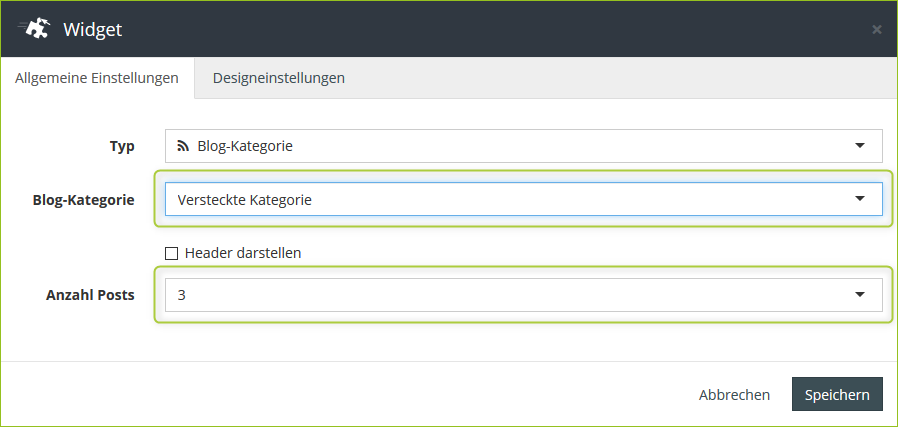 Versteckte Kategorie erstellen