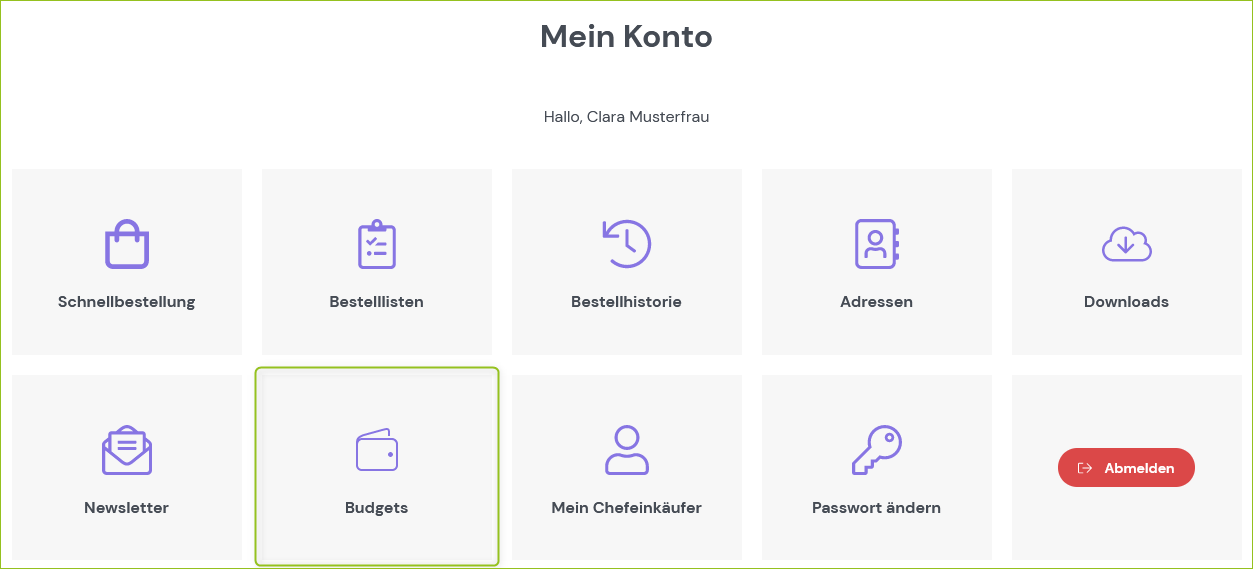 Budgets im Shop
