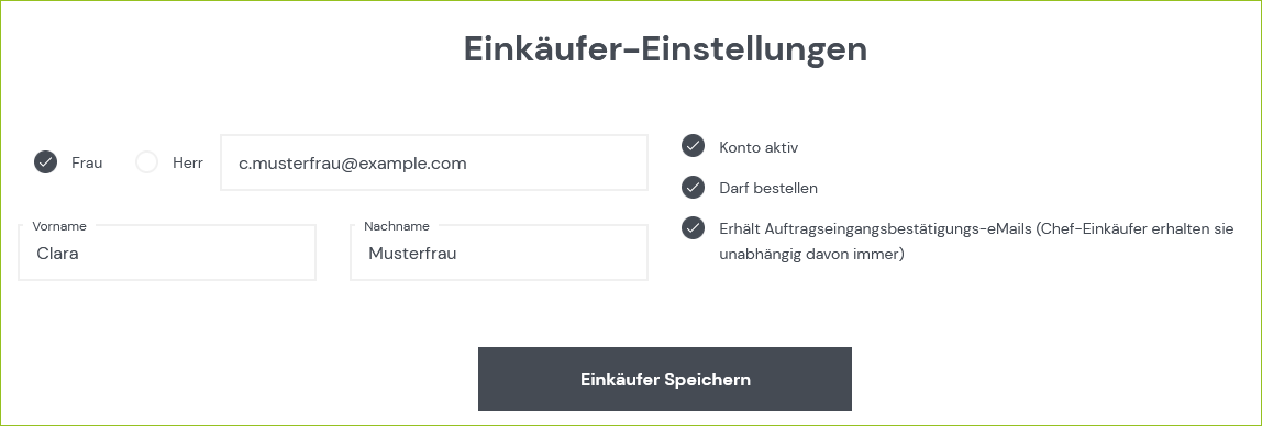 Einkäufer im OXID-Backend