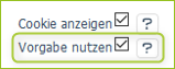 Vorgabe nutzen aktivieren