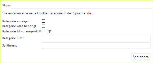 Einstellungen für Kategorien