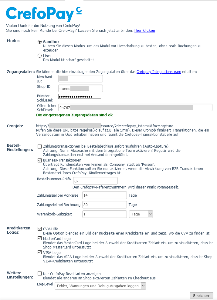 Überblick über die Modul-Einstellungen