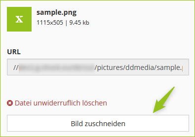 Bild zuschneiden in der Mediathek