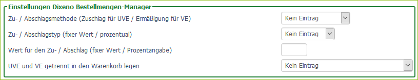 Beispiel 1: Einstellungen auf Kategorie-Ebene