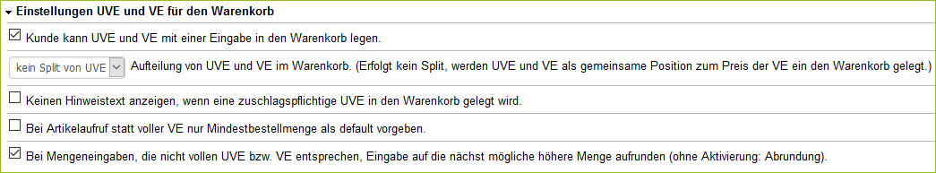 Beispiel 3: Einstellungen auf Shop-Ebene