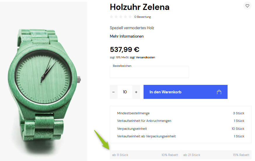 Artikel mit Staffelpreisen