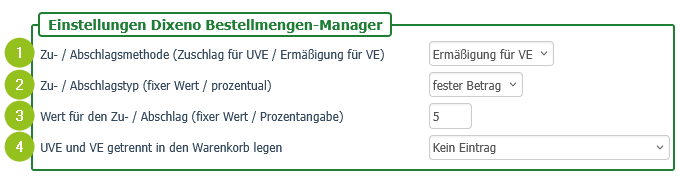 Funktionen auf Kategorieebene