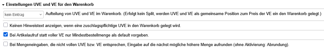 Beispiel 1: Einstellungen auf Shop-Ebene