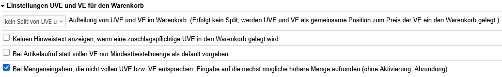 Beispiel 3: Einstellungen auf Shop-Ebene