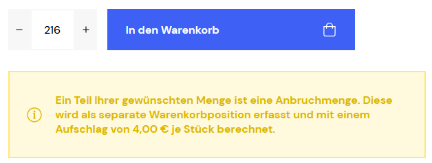 Auswirkung der Mengenveränderung