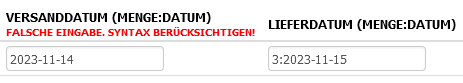Angepasste Optionen in Bestellungen > Artikel