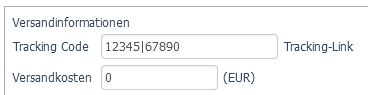 Trackingcode bei Teillieferung