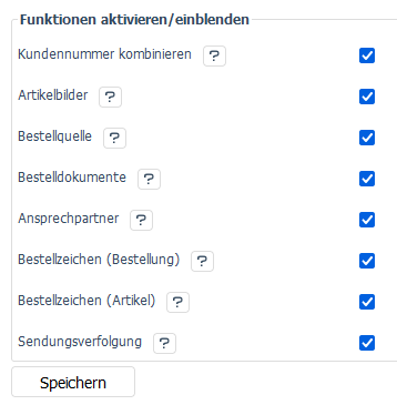 Einstellungen des Moduls für die Erweiterte Bestellhistorie