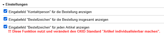 Modul-Einstellungen