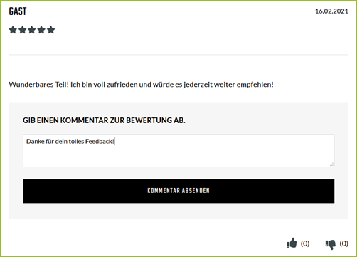 Bewertung als Shopbetreiber kommentieren