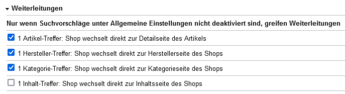 Menüoption: Weiterleitungen > Logikfilter