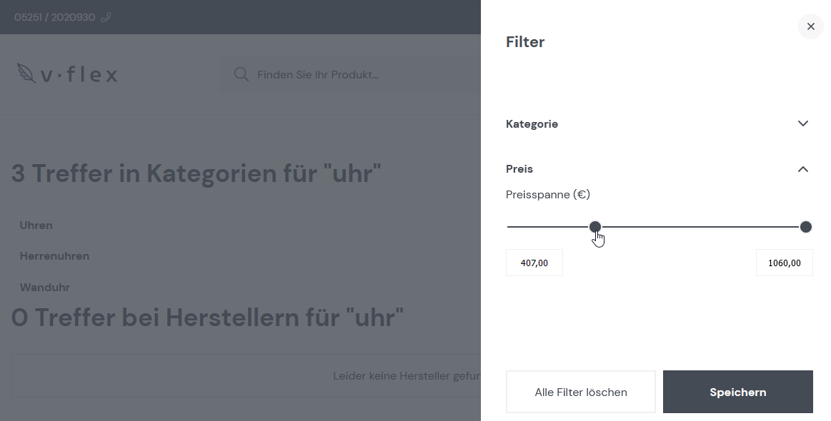 Filtermöglichkeiten