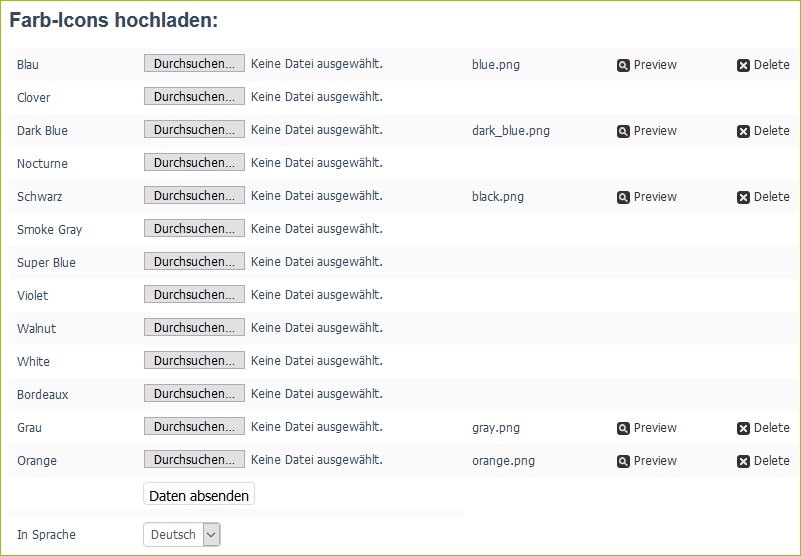Farbicons hochladen