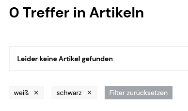 Keine Ergebnisse wegen Filter