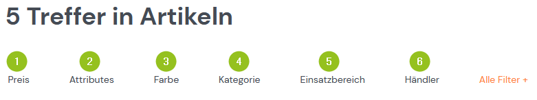 Maximale Anzahl der Filter im Frontend