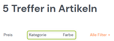 Konfiguration der Frontend-Filter im Frontend