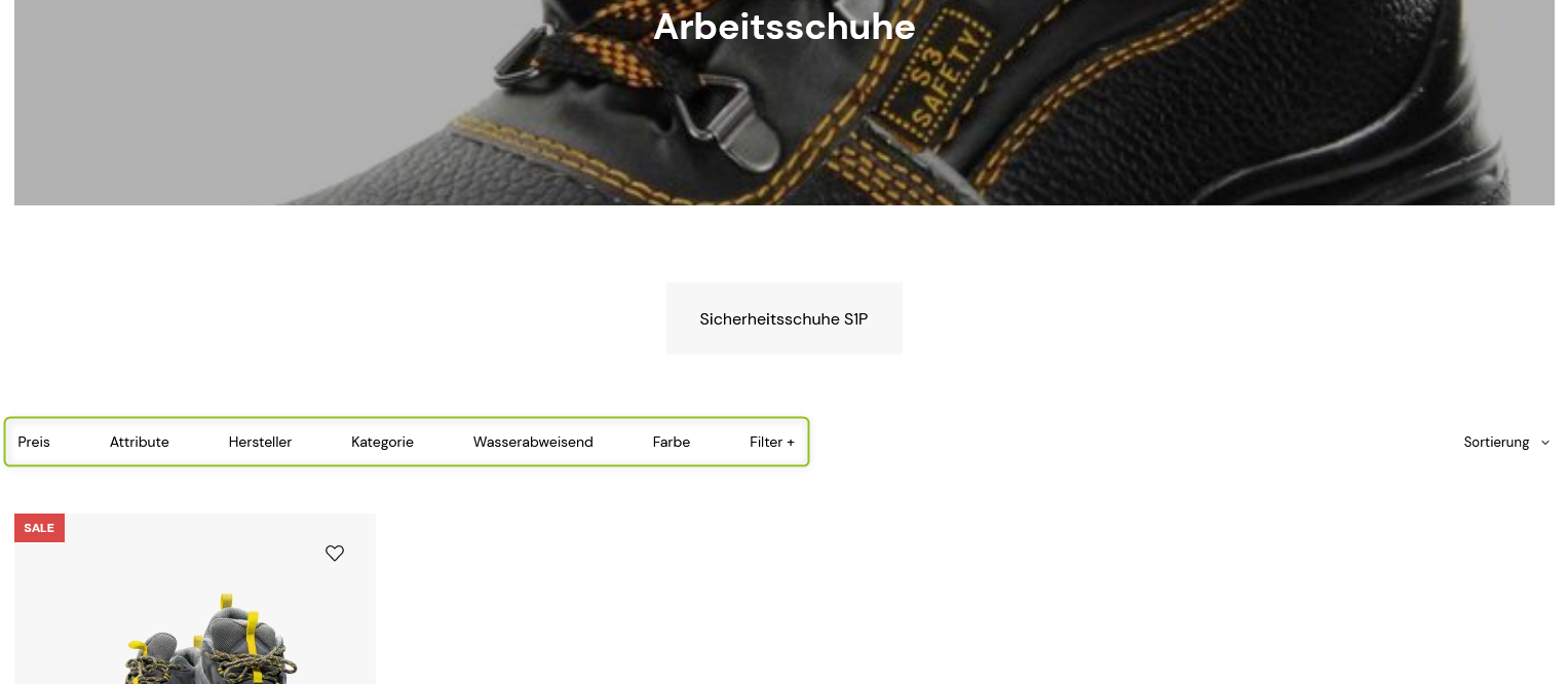 Filterung auf Kategorieseiten