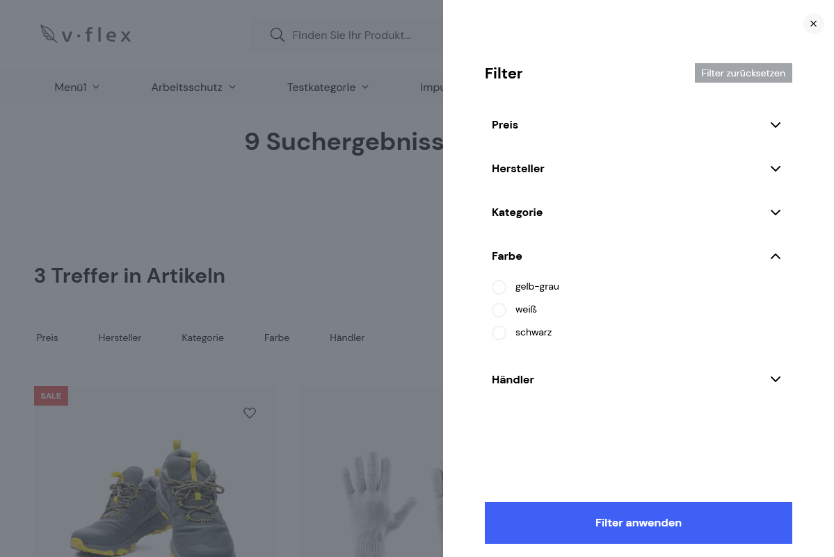 Erweiterte Suche im Shop-Frontend