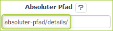 Pfad des Links Backend