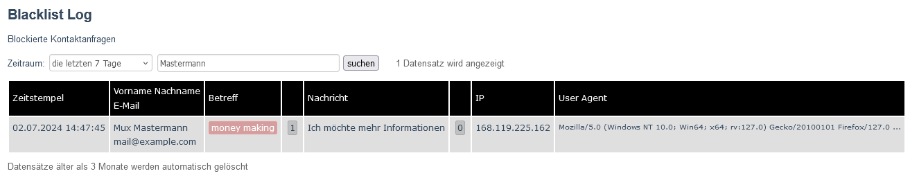 Blacklist-Log