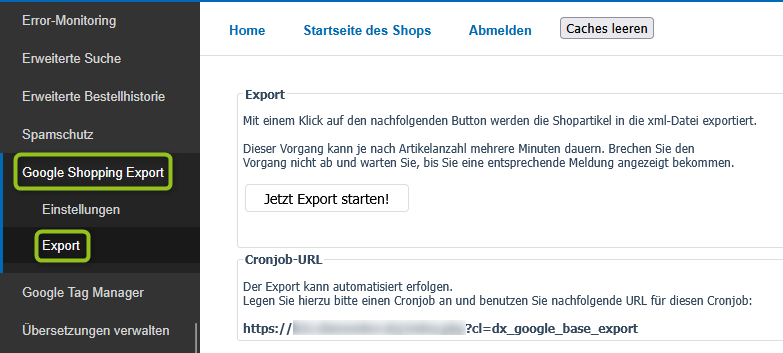 Export war erfolgreich