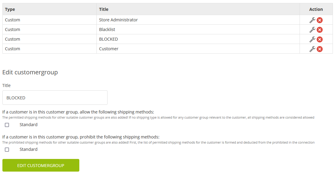 Manage Customer Groups