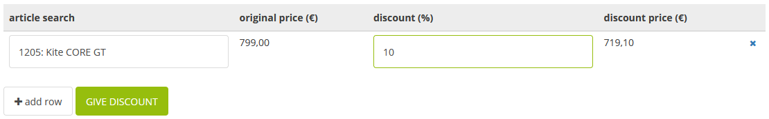 Discount amount