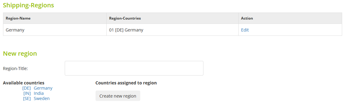 Define Shipping Regions