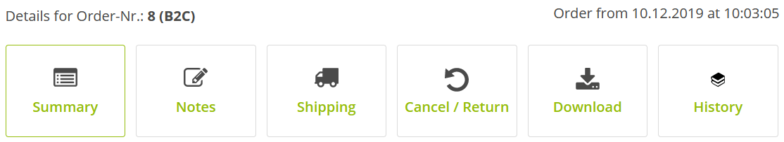 Order in Detail