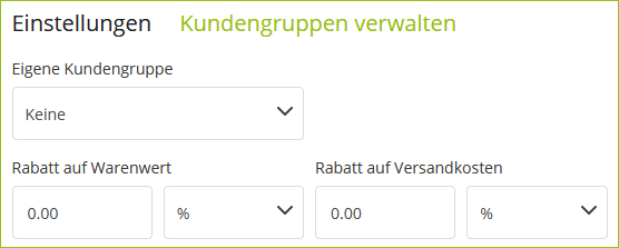 Rabatt auf Warenwert