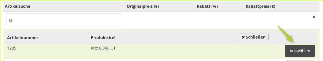 Variante wählen
