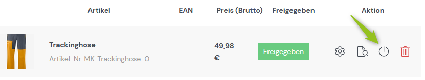 Artikel aktivieren