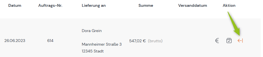 Status Bestellung storniert