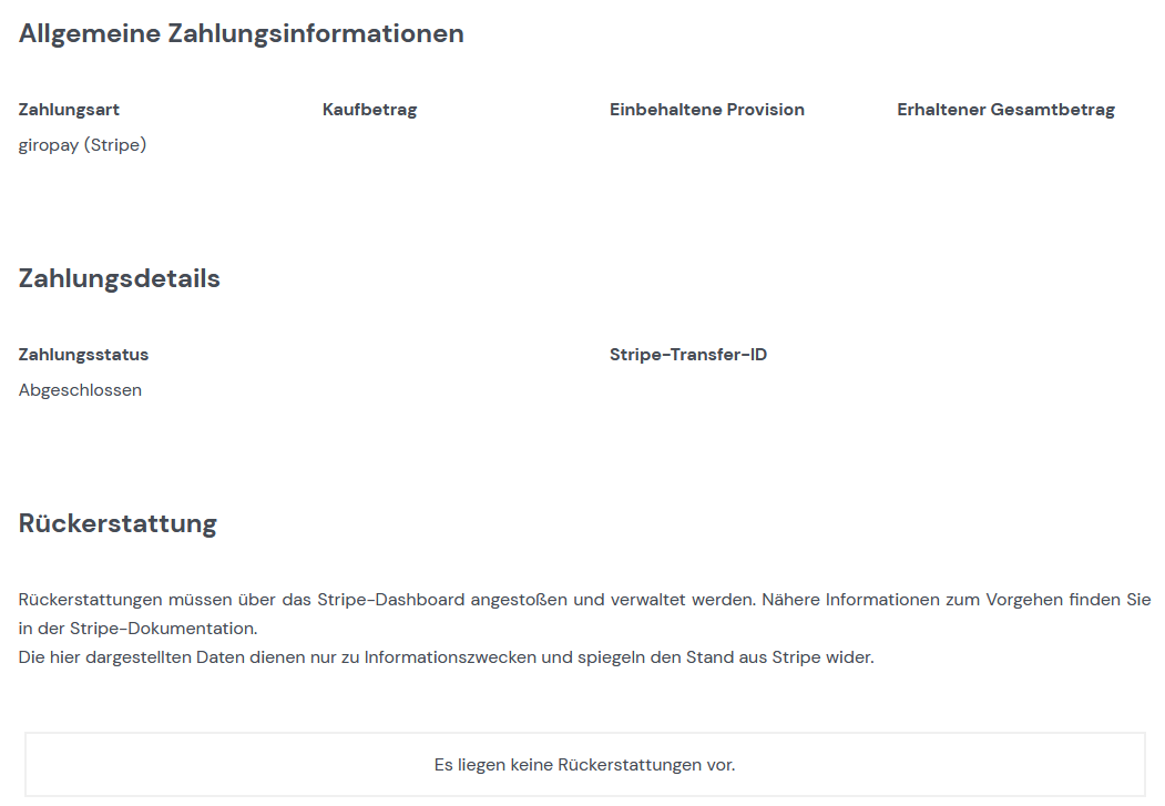 Zahlung ohne Rückerstattung