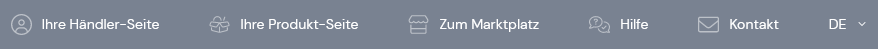Funktionen des Header-Menüs