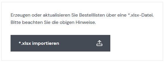 Bestellliste für Kunden hochladen