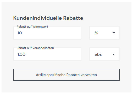 Rabatt auf Warenwert