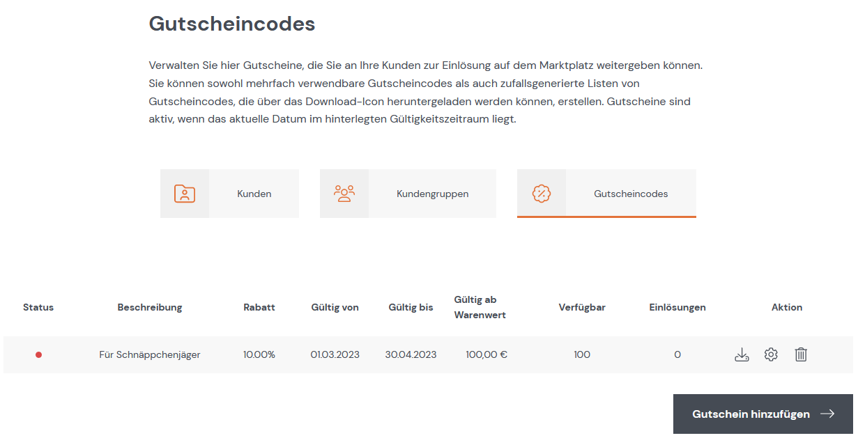 Gutscheincode im Shop