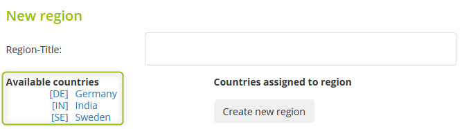 Shipping countries in merchant backend